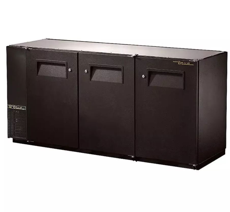 TRUE TBB24GAL72HC 72" UNDERCOUNTER BACK BAR 3 DOOR REFRIGERATOR