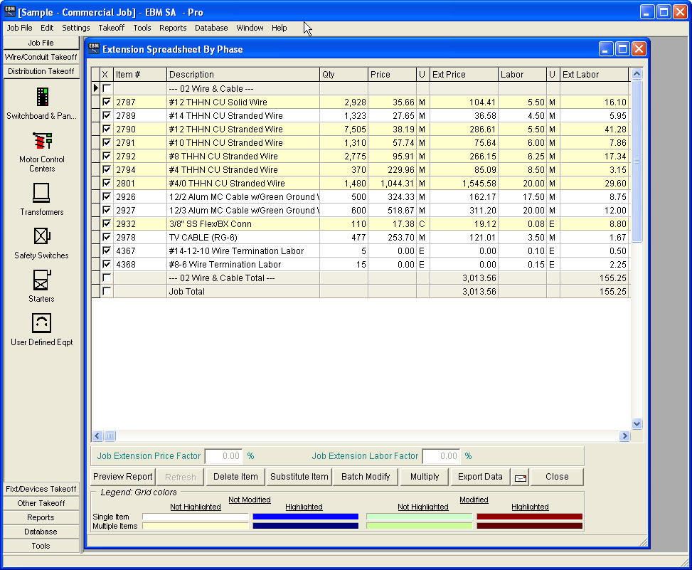 Electrical Estimating Software Screenshots