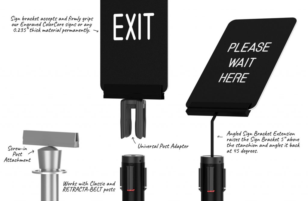 Stanchion Sign Bracket Post Sign Holder Visiontron