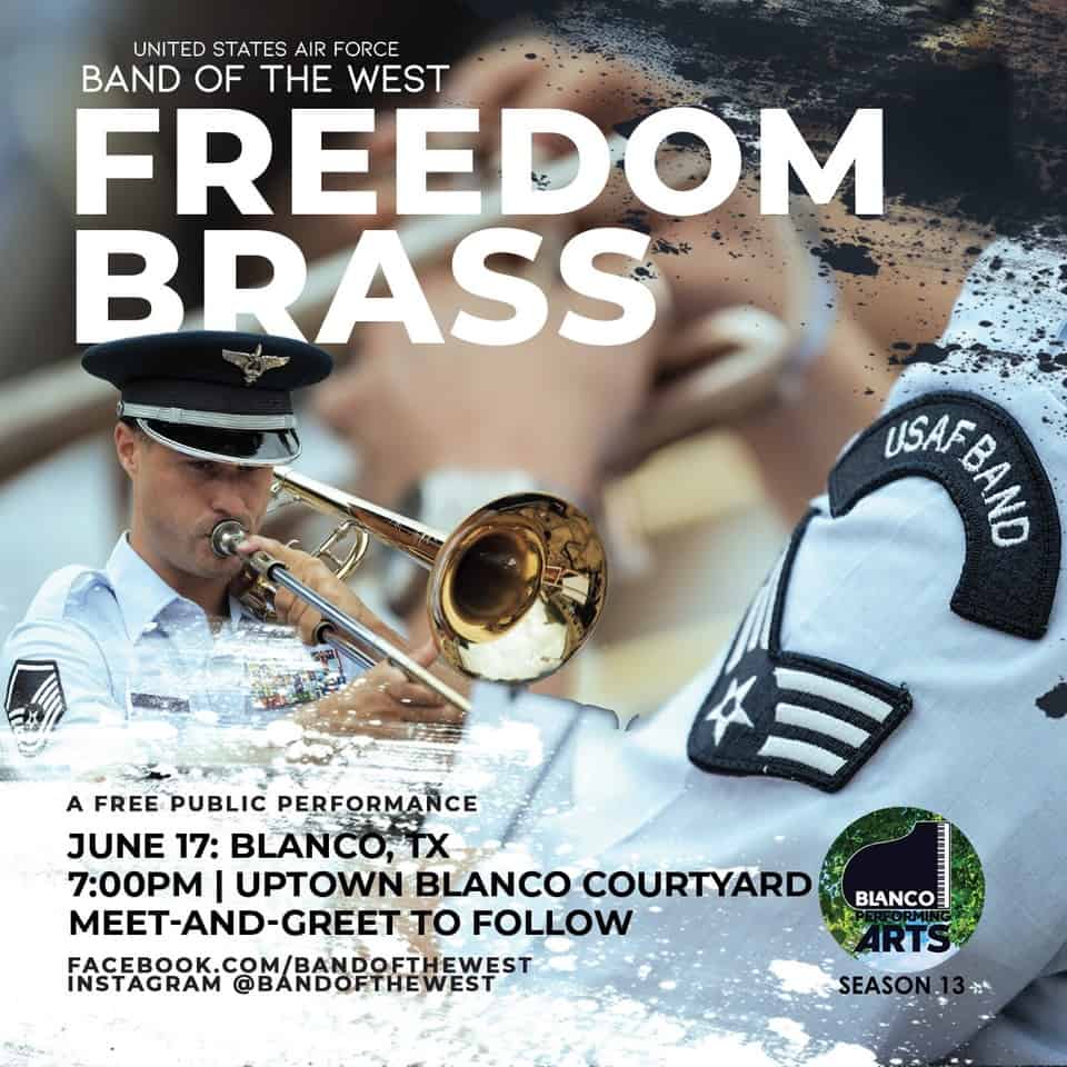 Free Community Concert by Band of the West Freedom Brass Visit Blanco