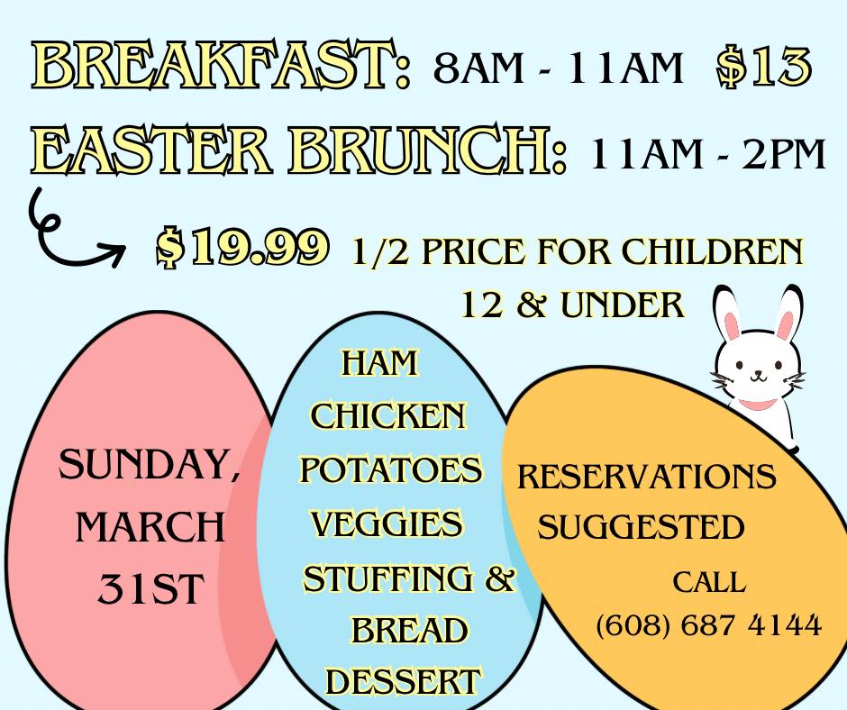 Easter Brunch Buffet at The Wing Dam Fountain City Business