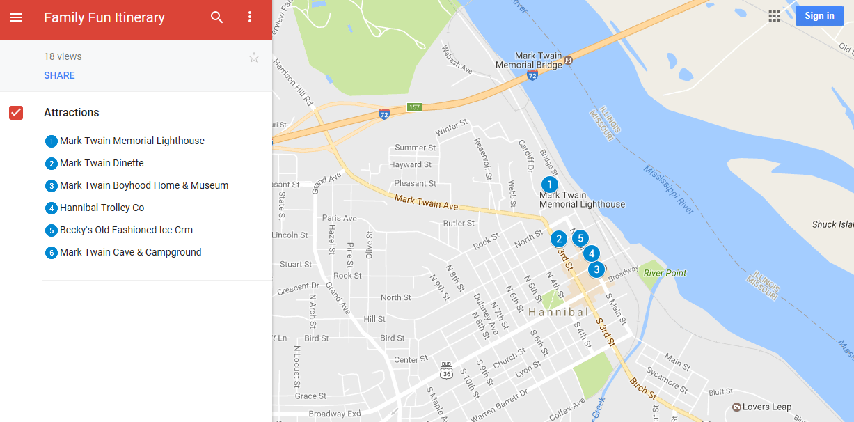 Itinerary Visit Hannibal
