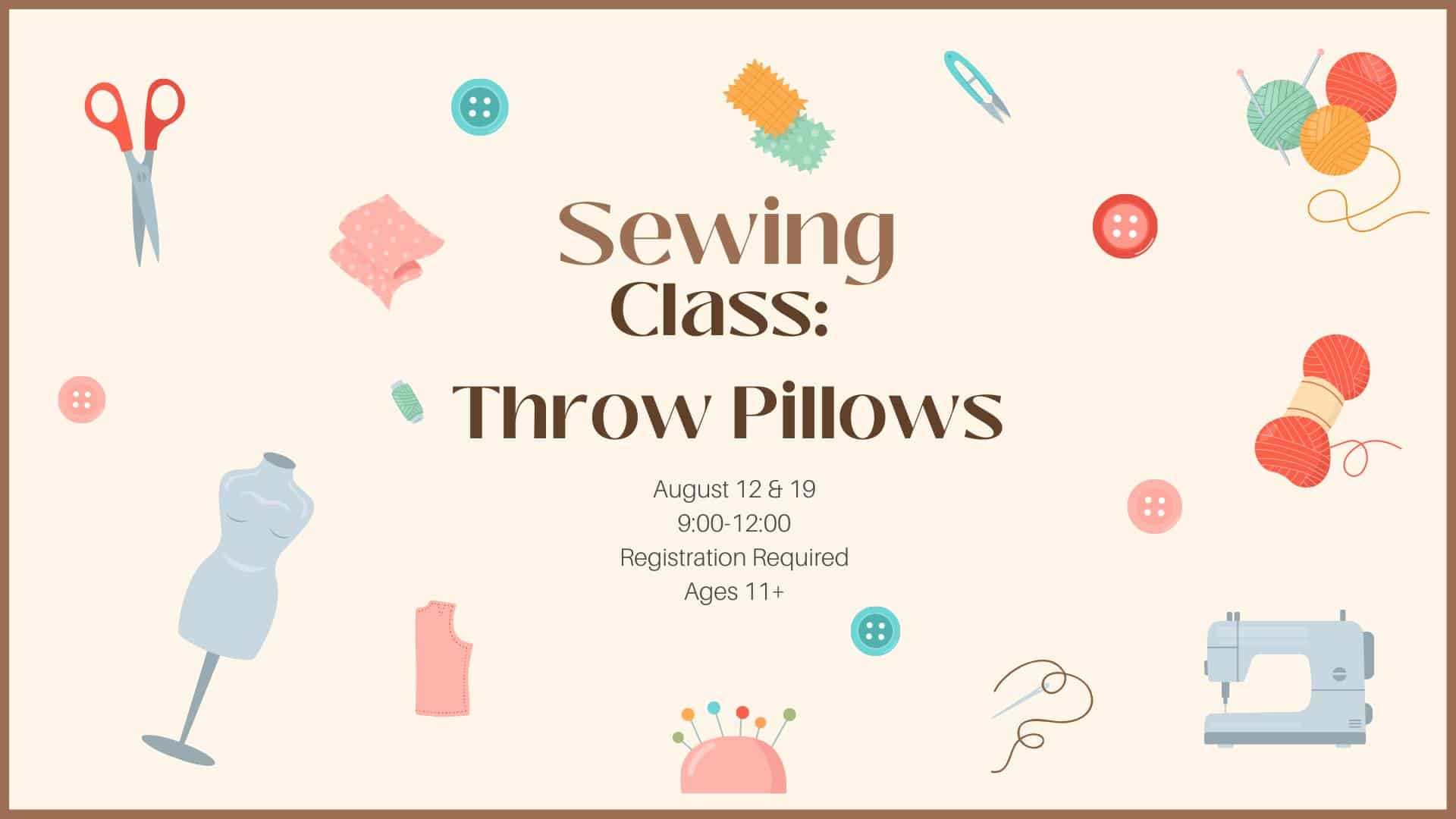 Sewing Class Throw Pillows