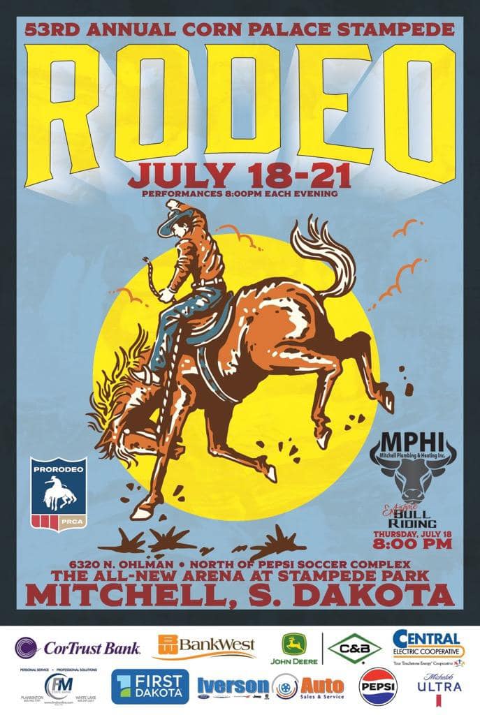 53rd Annual Corn Palace Stampede Rodeo Visit Mitchell South Dakota