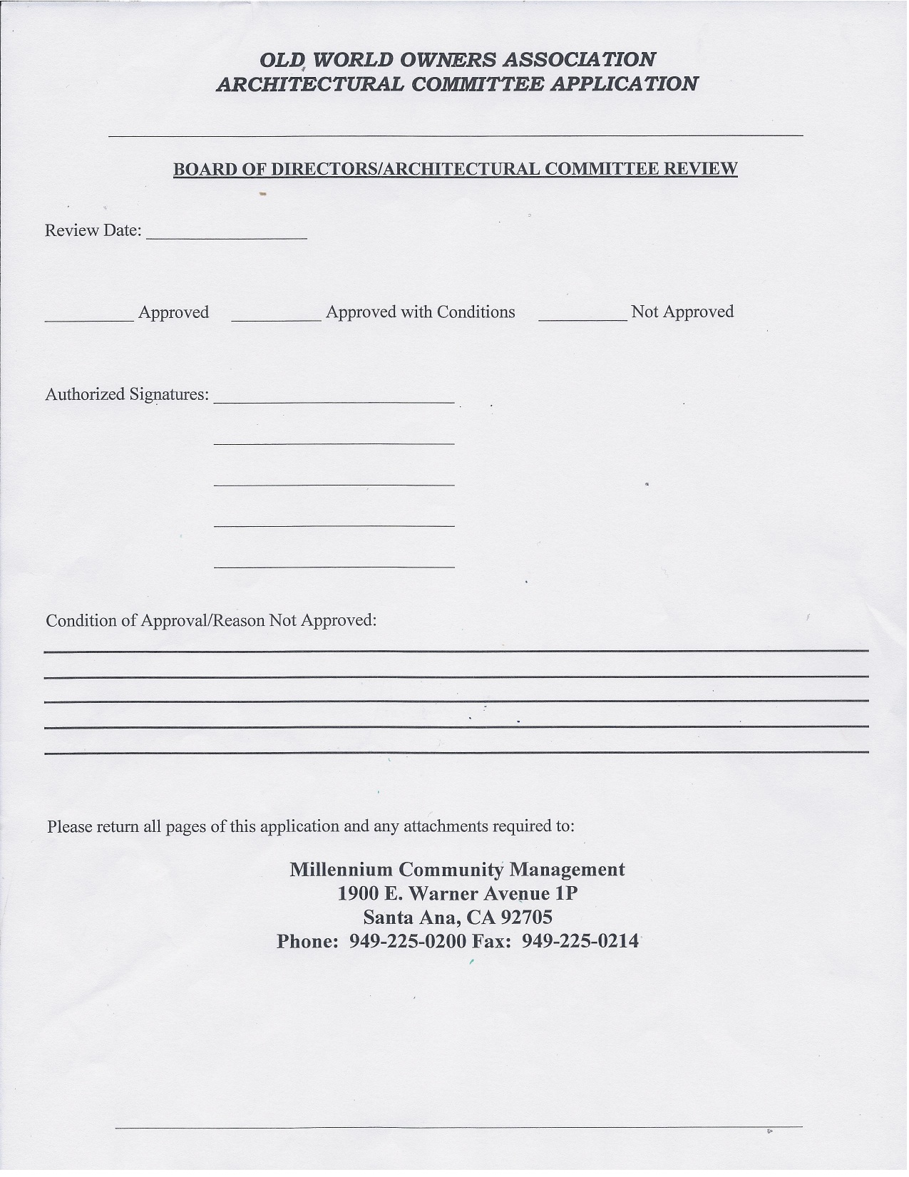 Forms & Documents The Old World Village