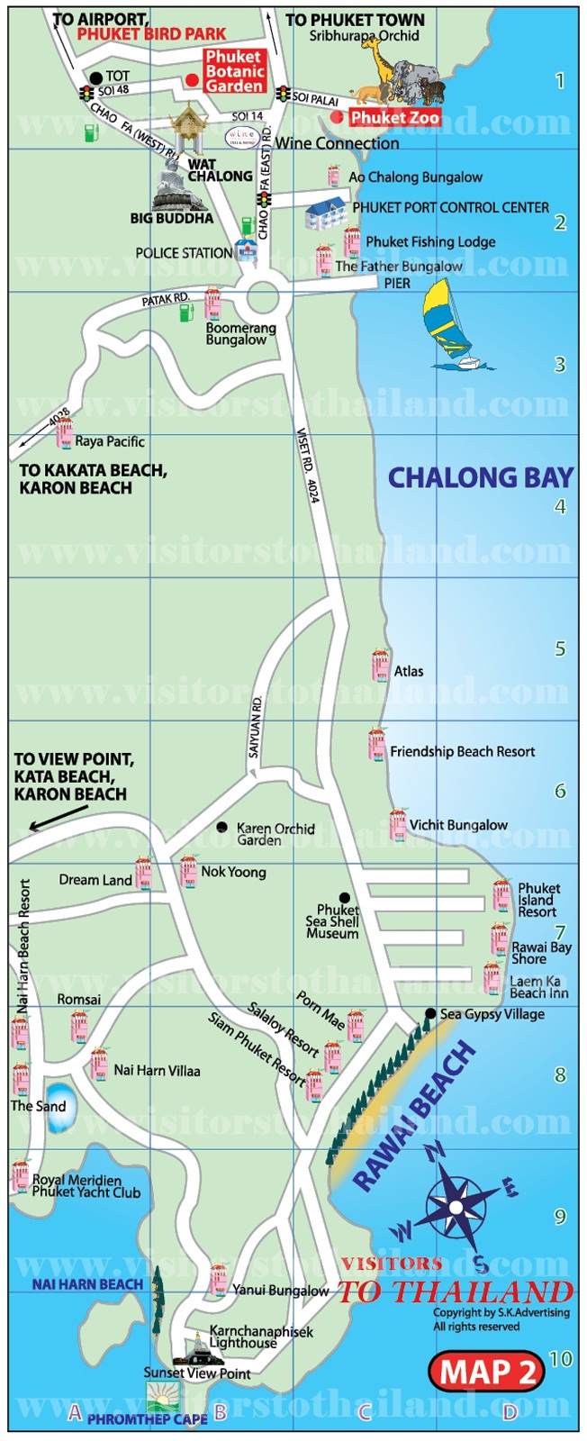 Chalong Bay, Rawai Beach Map