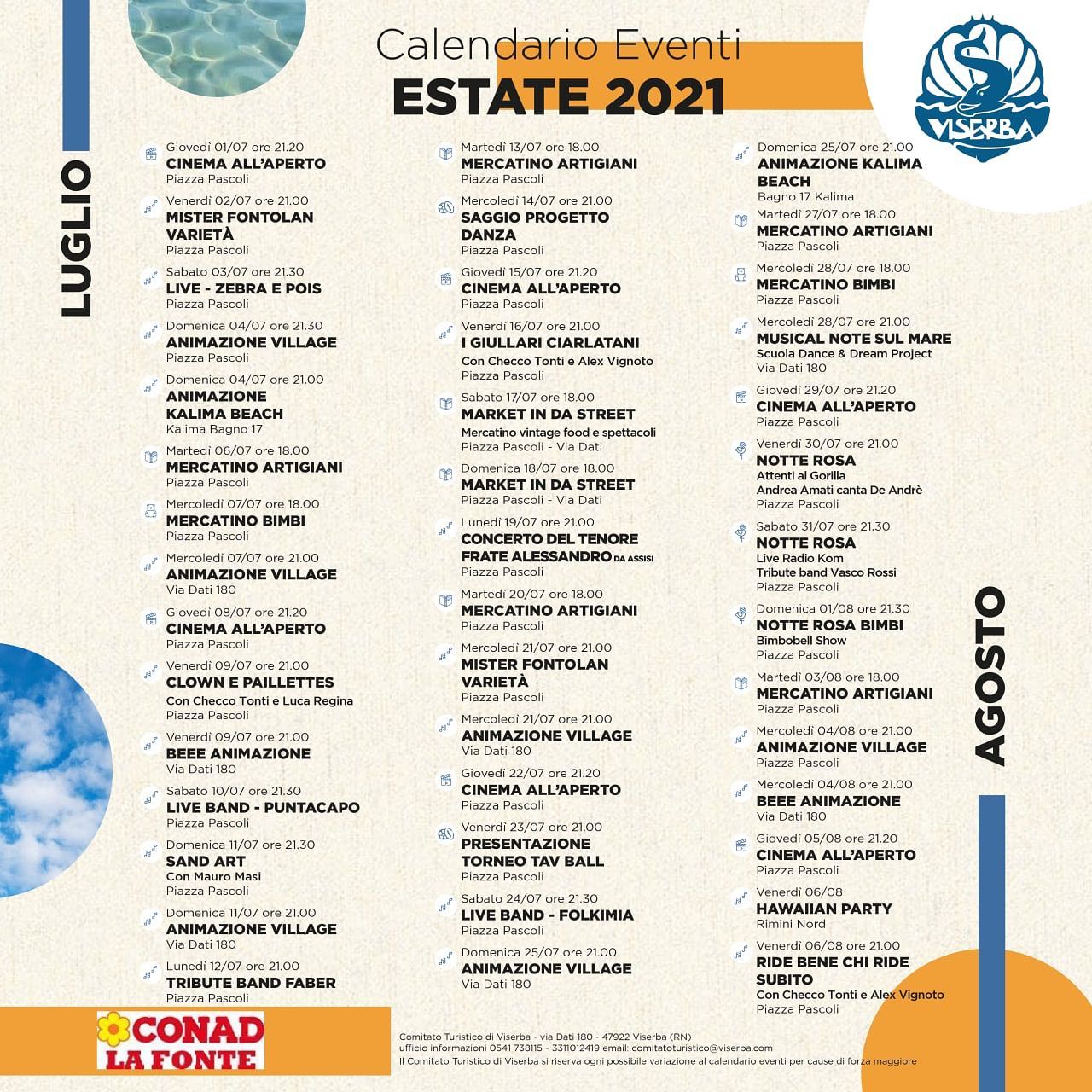 Viserba, Calendario Eventi Estate Visit Rimini