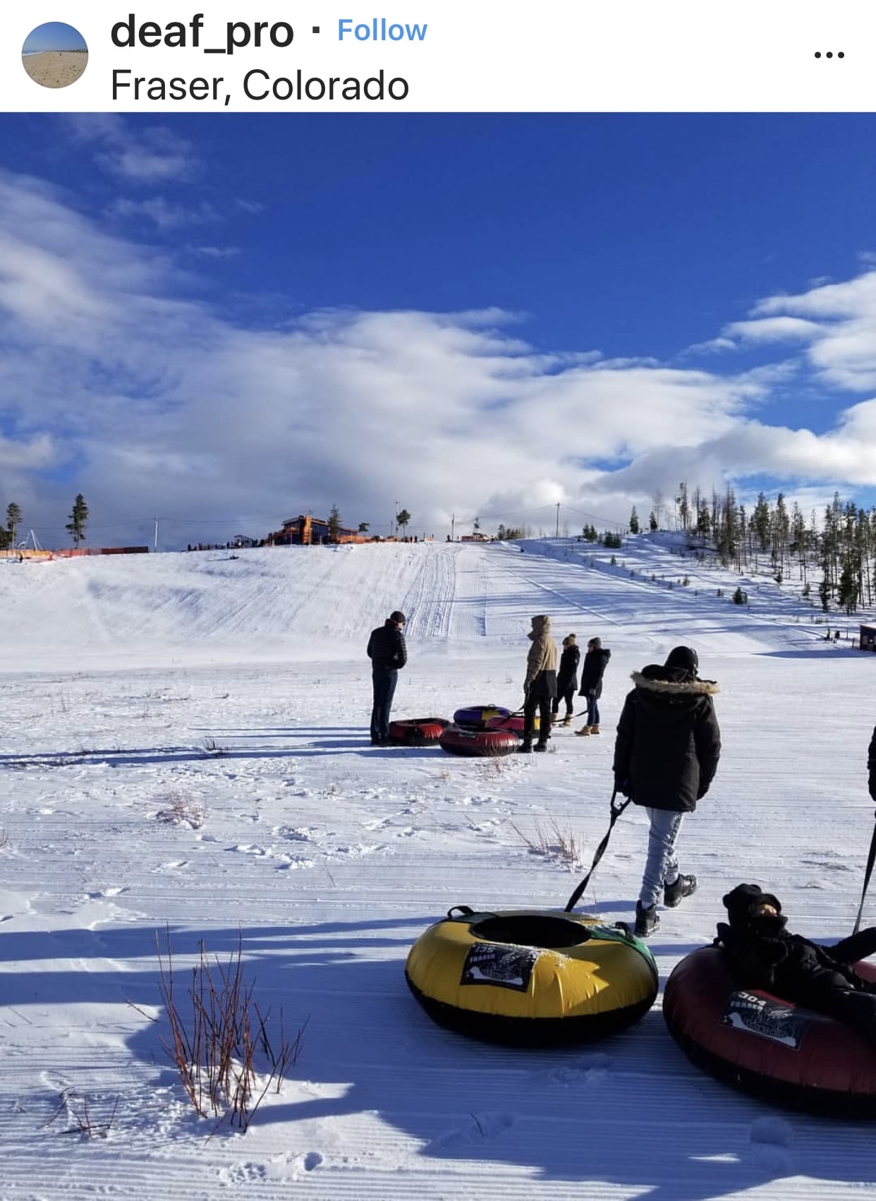 Snow tubing locations in the Winter Park and Fraser, Colorado areas.