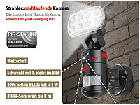 VisorTech Überwachungskamera FLK20, LEDFlutlicht, Bewegungsmelder, nachlaufend