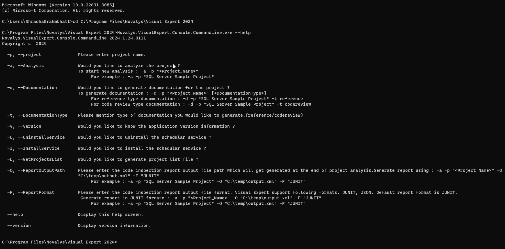 How to Run Visual Expert from Command Line