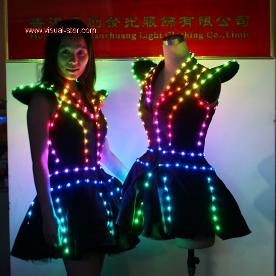 led light suit,led light dress,led dance skirt