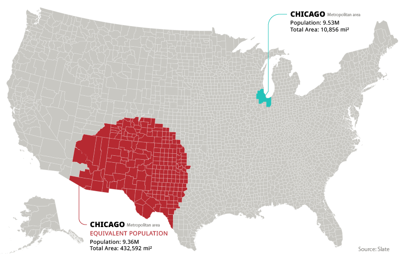 These Powerful Maps Show The Extremes Of U S Population Density