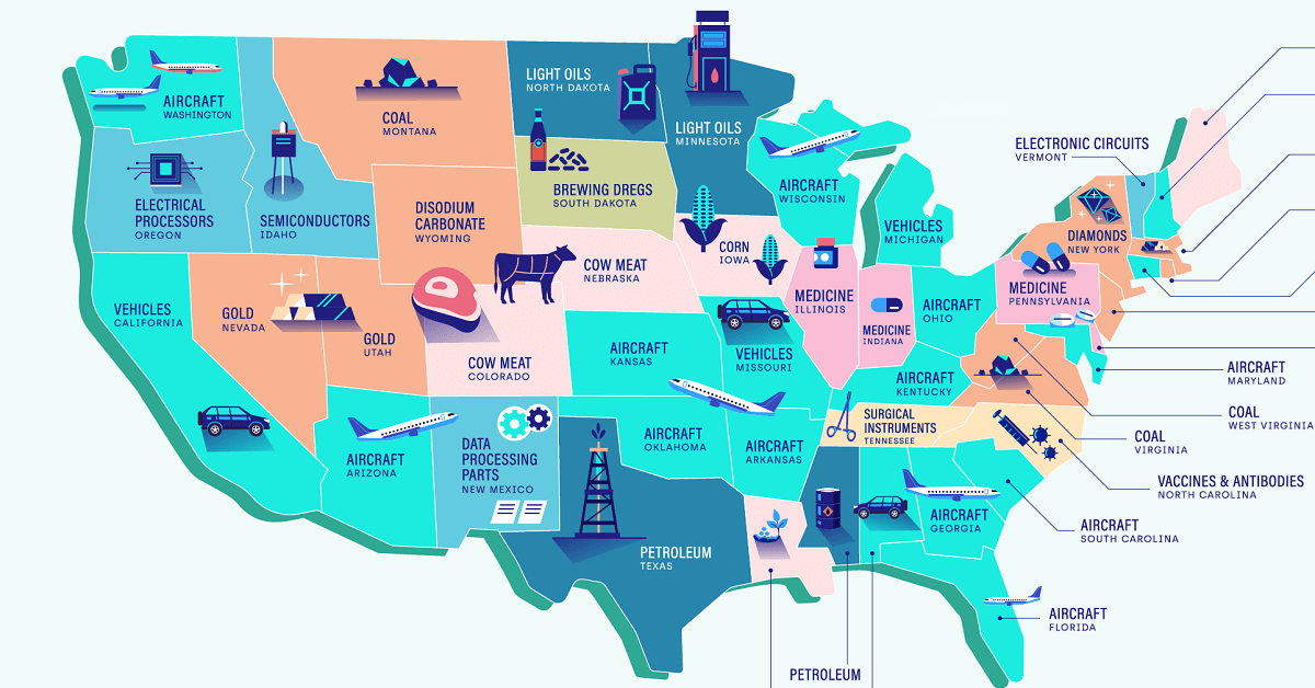 Mapped The Top U.S. Exports by State