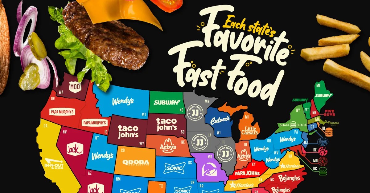 Mapped Each State's Favorite Fast Food Restaurant