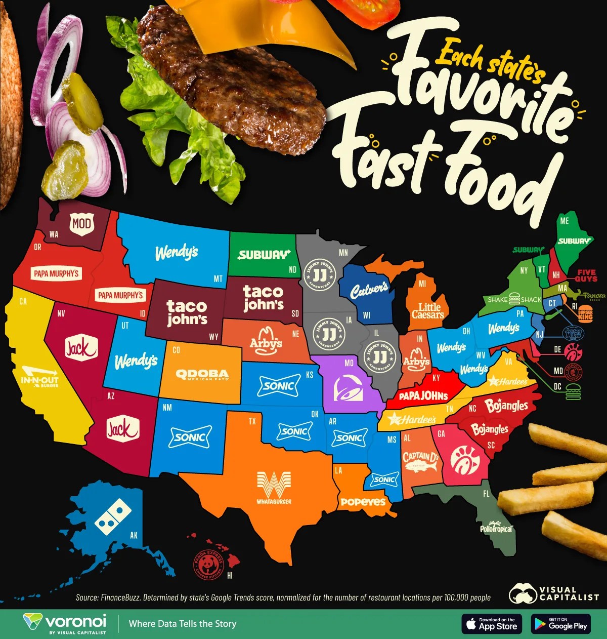 Mapped Each State's Favorite Fast Food Restaurant