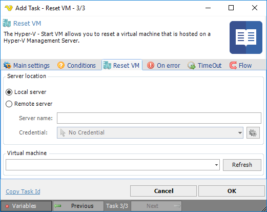Task Hyper-V - Reset VM