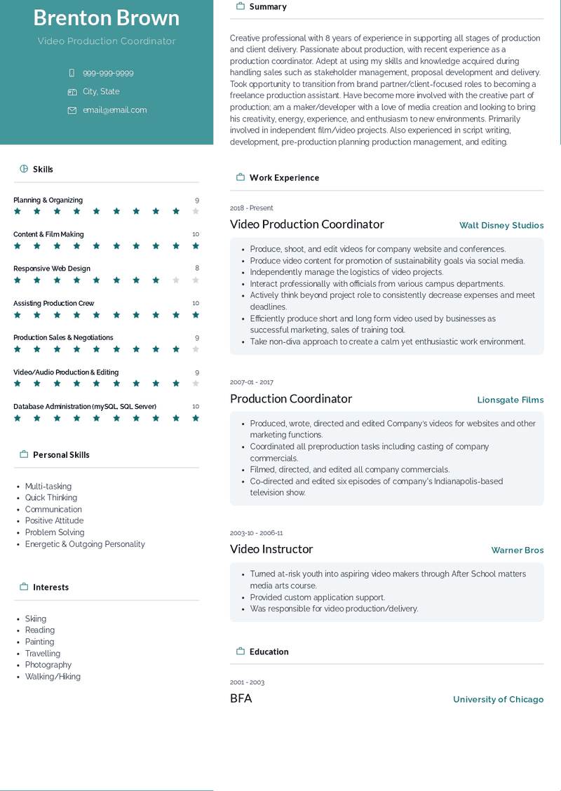 3 Production Coordinator Resume Examples [Templates Inside] for 2022