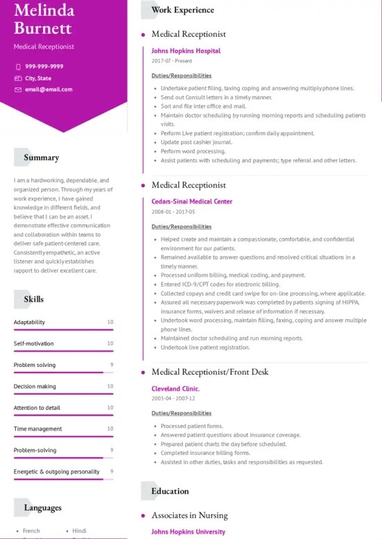 12 Professional Medical Receptionist Resume Objective Examples for 2022