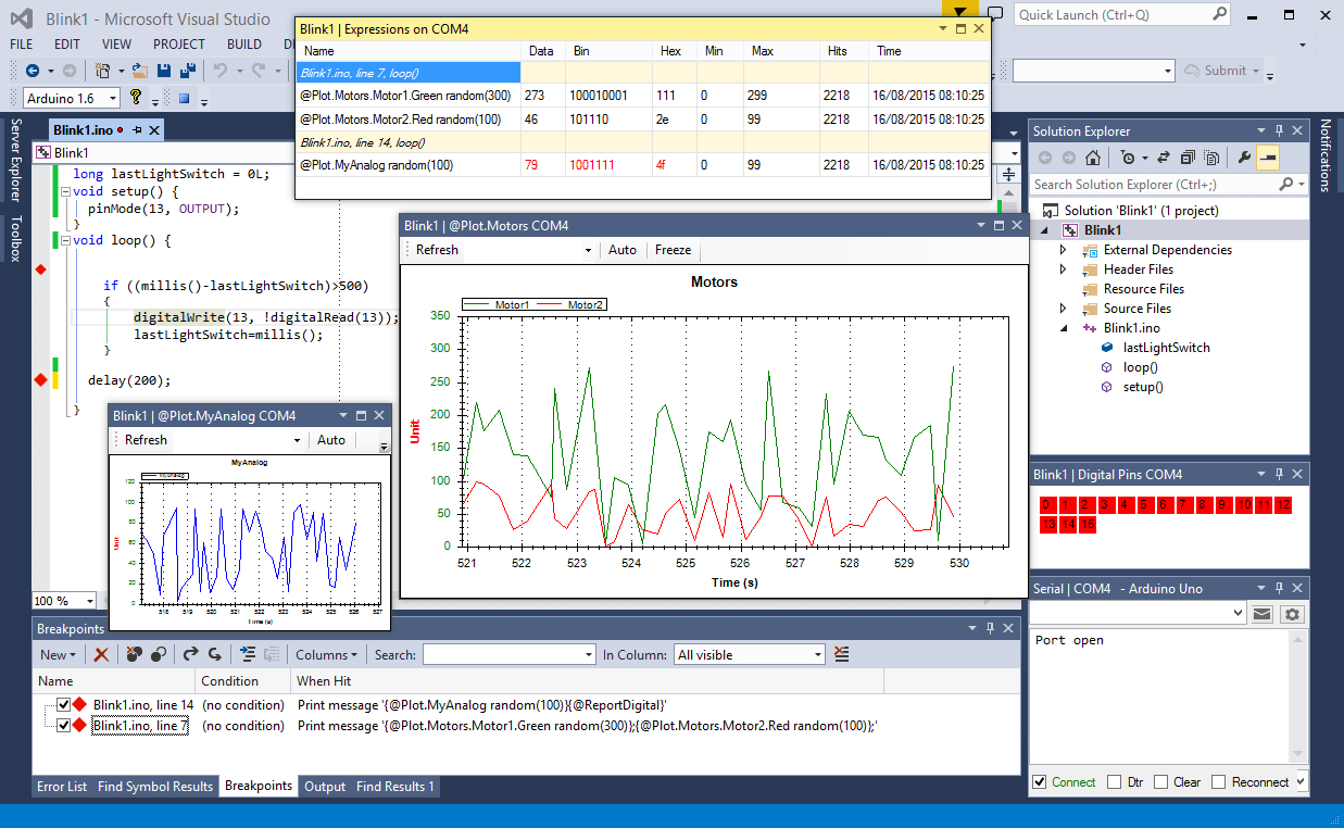 Arduino Debug With Charts and Graphs