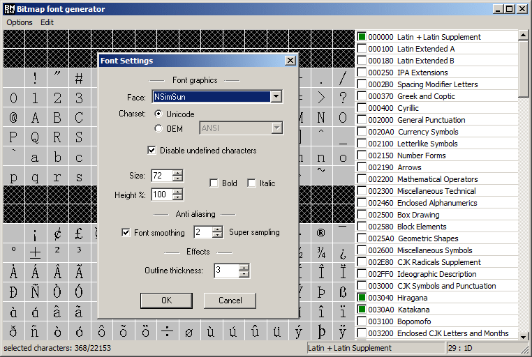 Making bitmap fonts