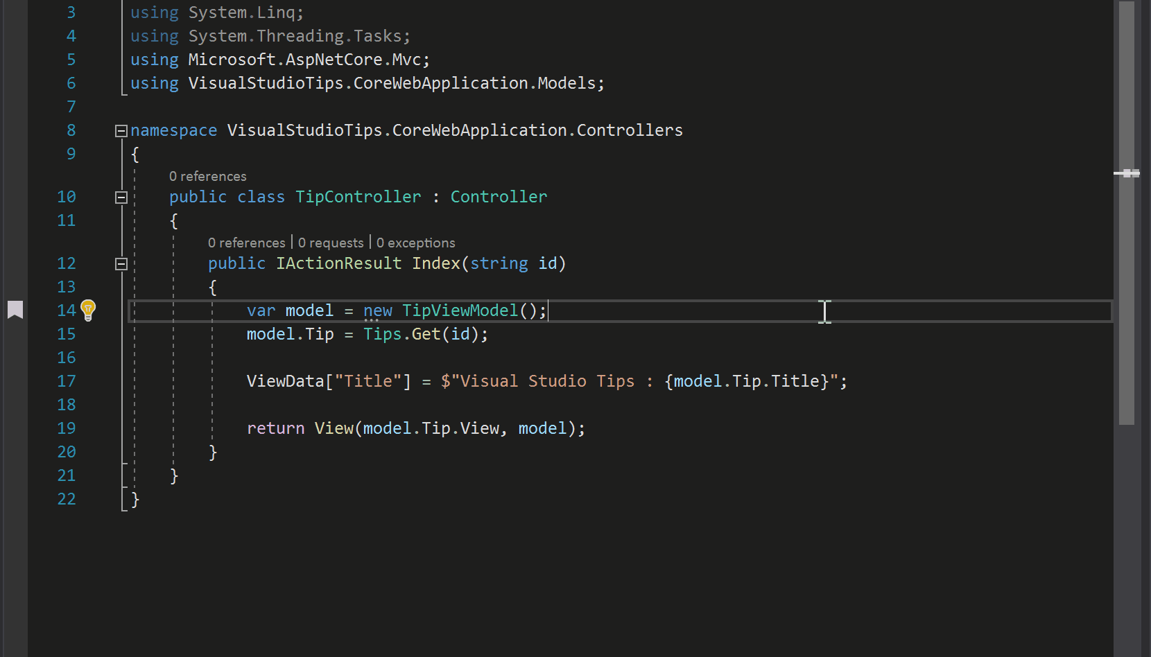 Visual Studio Tips Bookmarks