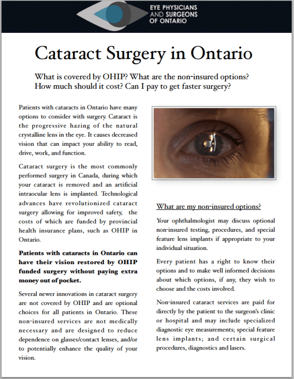 Cataract Surgery in Ontario Visual Surgery