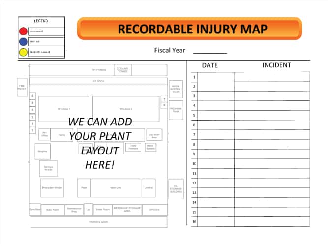 Injury Map, 36" x 48" Visual Workplace, Inc.