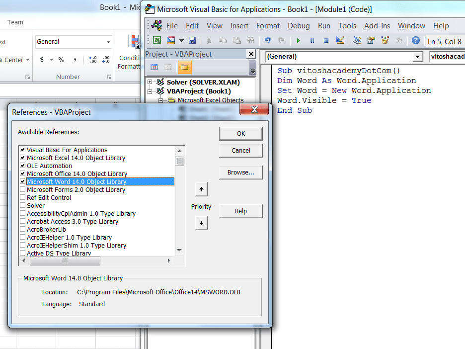 VBA Opening and closing Word from Excel Useful code