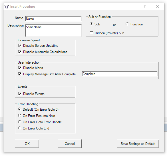 VBA AutoMacro AddIn VBA Software Review Useful code