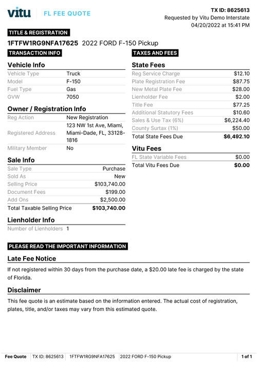 Vitu — National Forms & Fees API