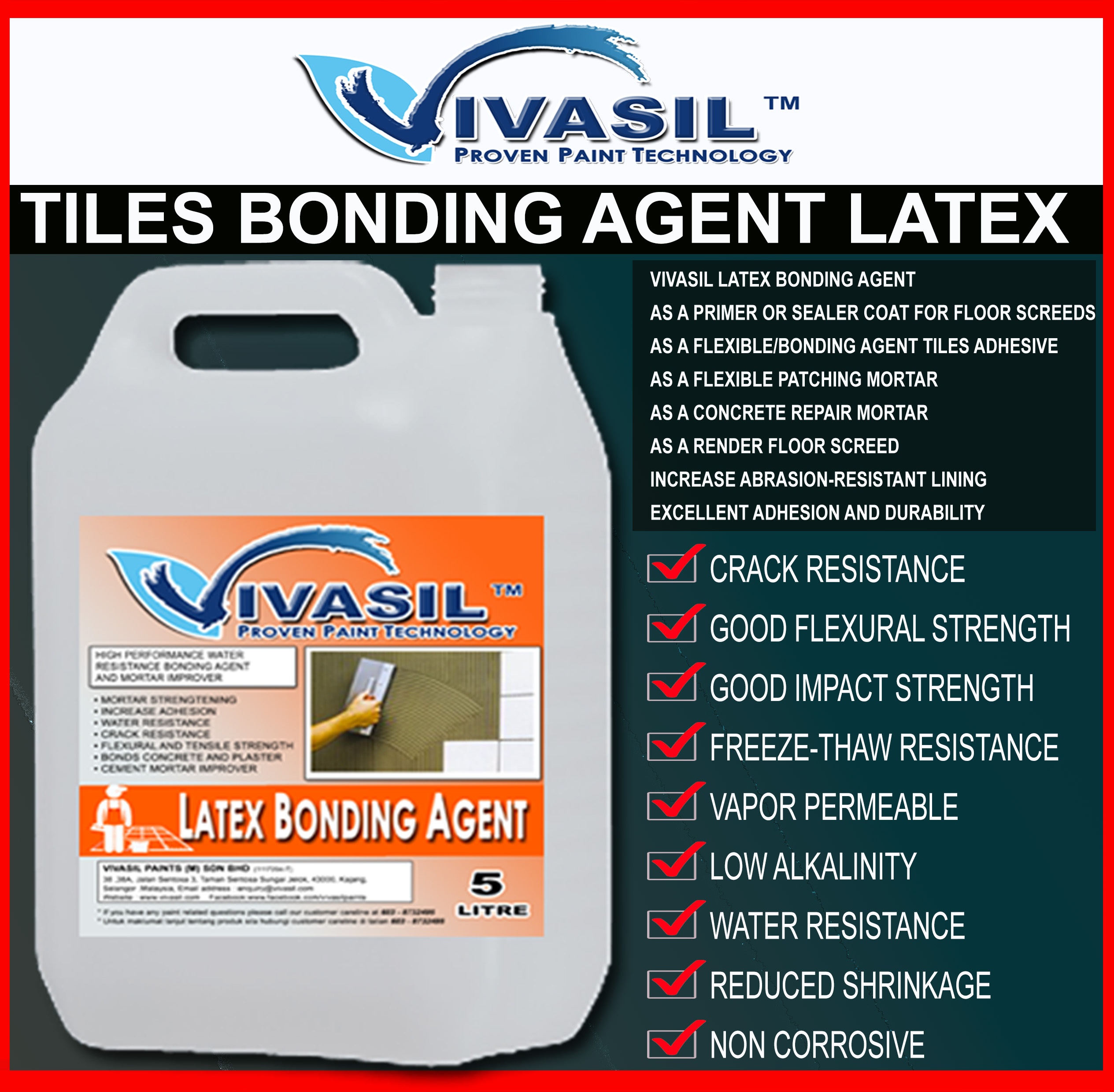 Bonding Agent Latex Proven Paint Technology