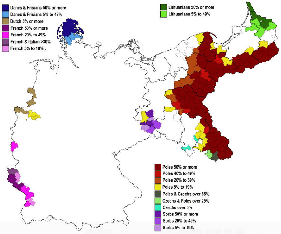Minorities in Germany in late 19th century Vivid Maps