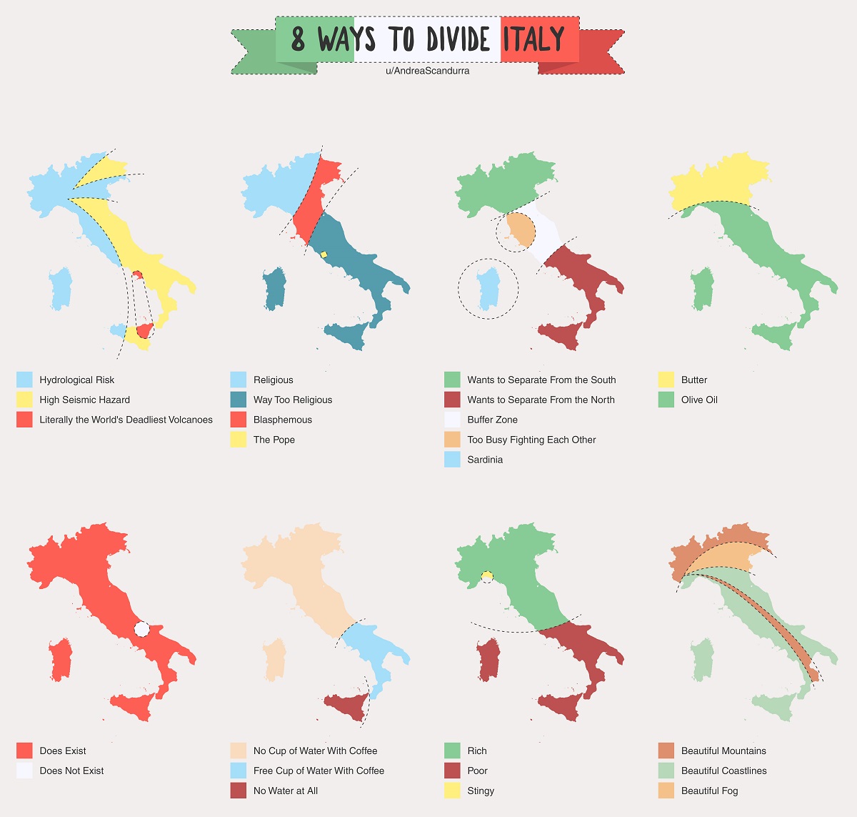 8 Ways to Divide Italy Vivid Maps