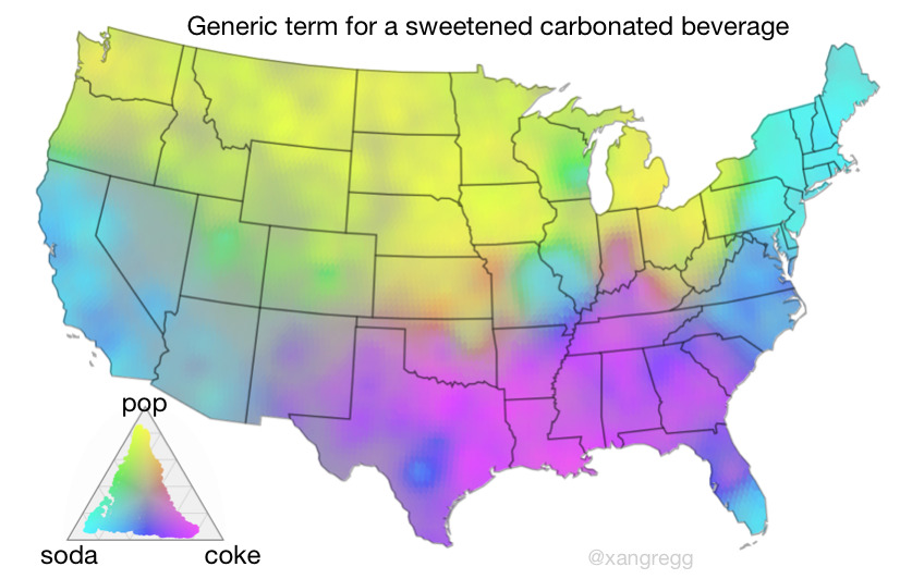 Generic term for a sweetened carbonated beverage Vivid Maps