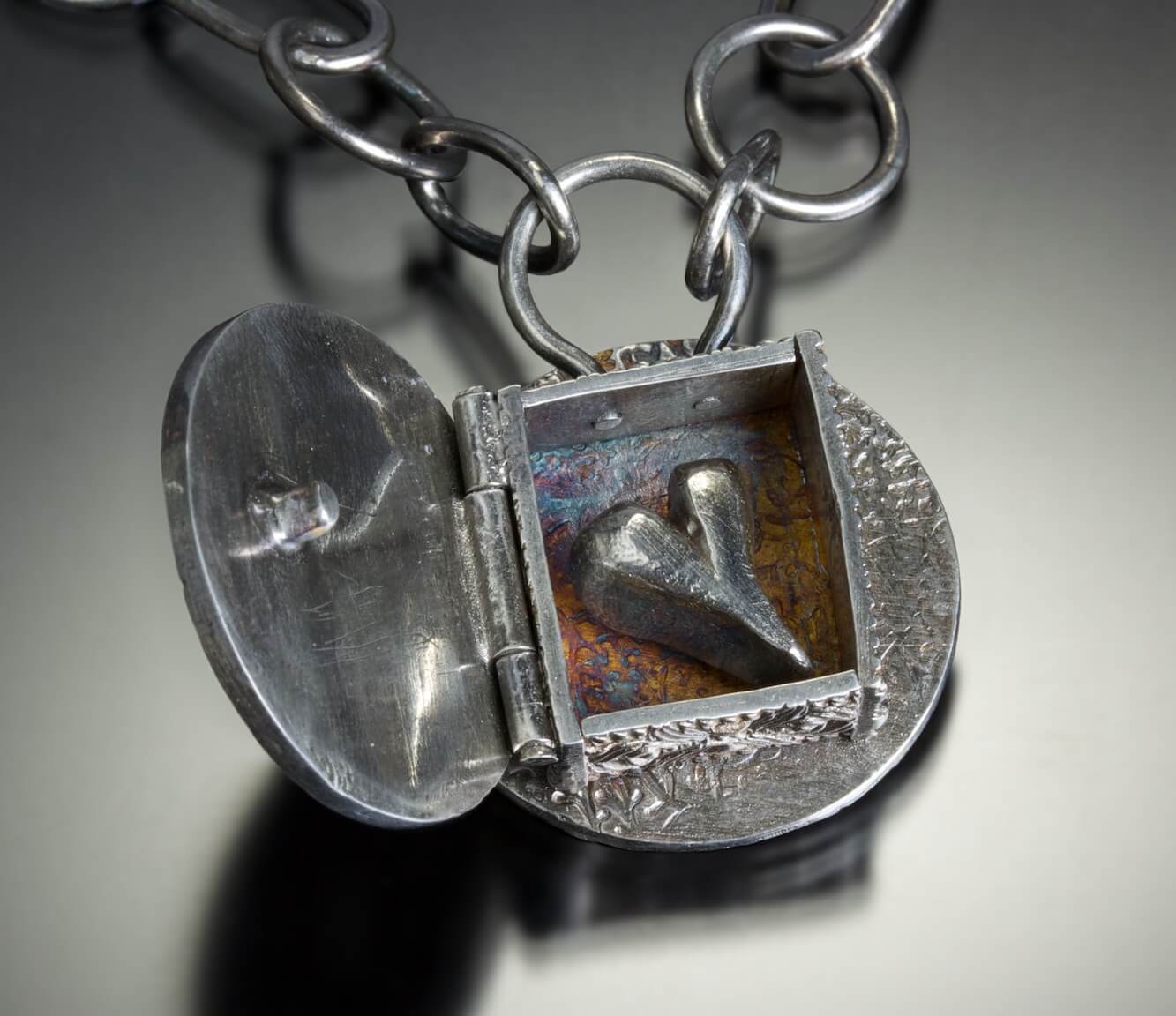 Anne Mitchell Precious Metal Clay Hinged Locket Wednesday, February