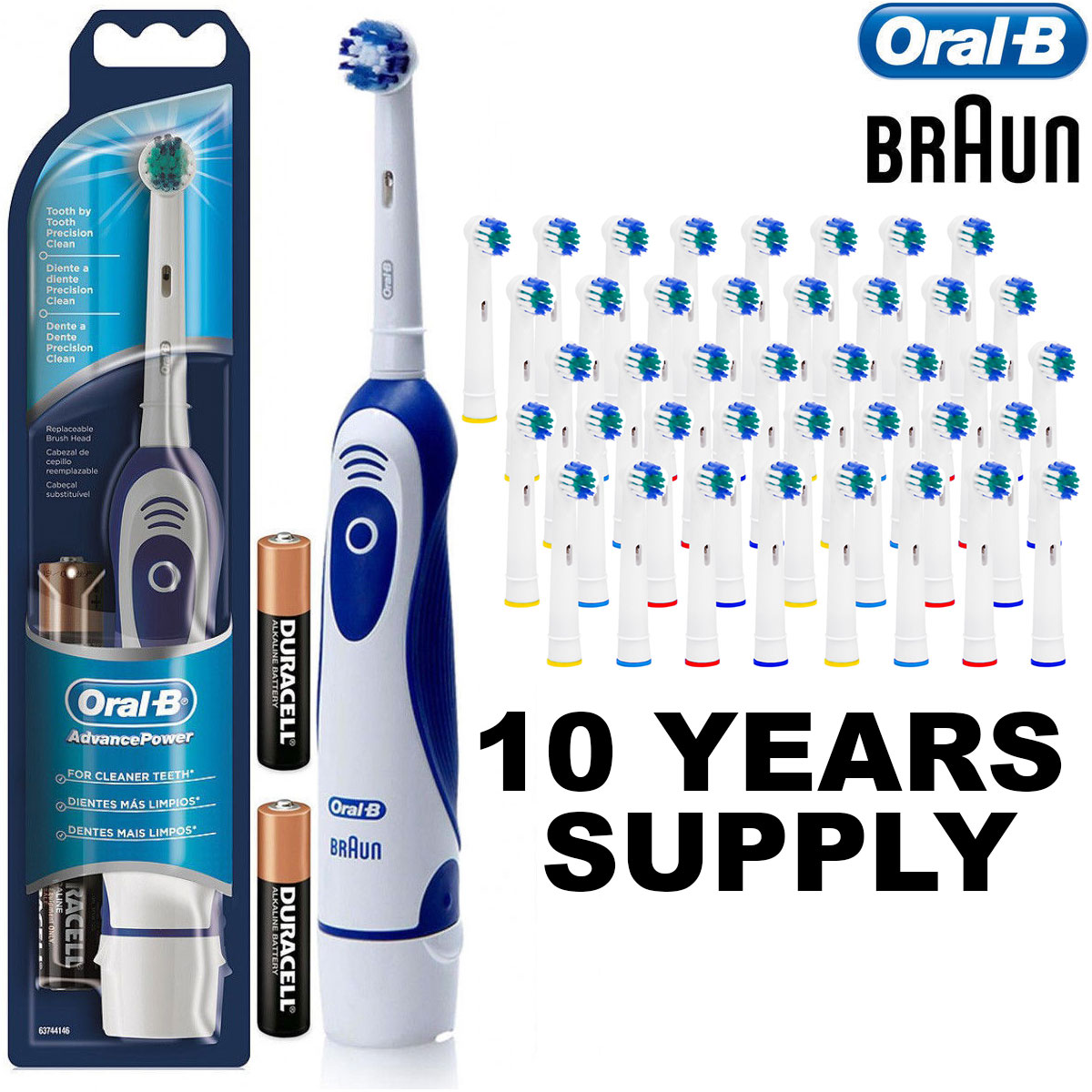 Braun Advance Oral B Electric Toothbrush + 41 Toothbrush Heads
