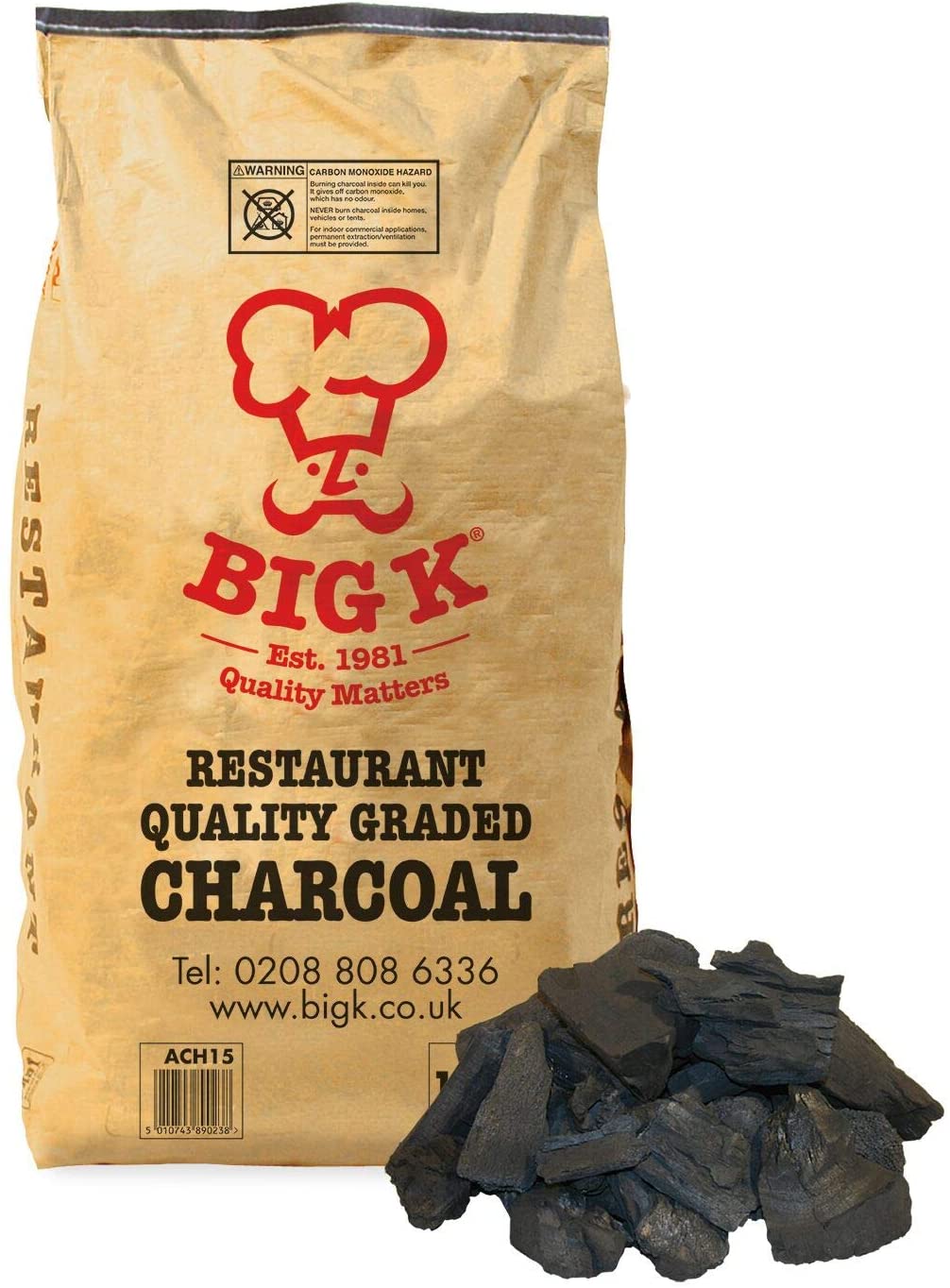 Big K Restaurant Grade Lumpwood Charcoal Hardwood Char Coal BBQ