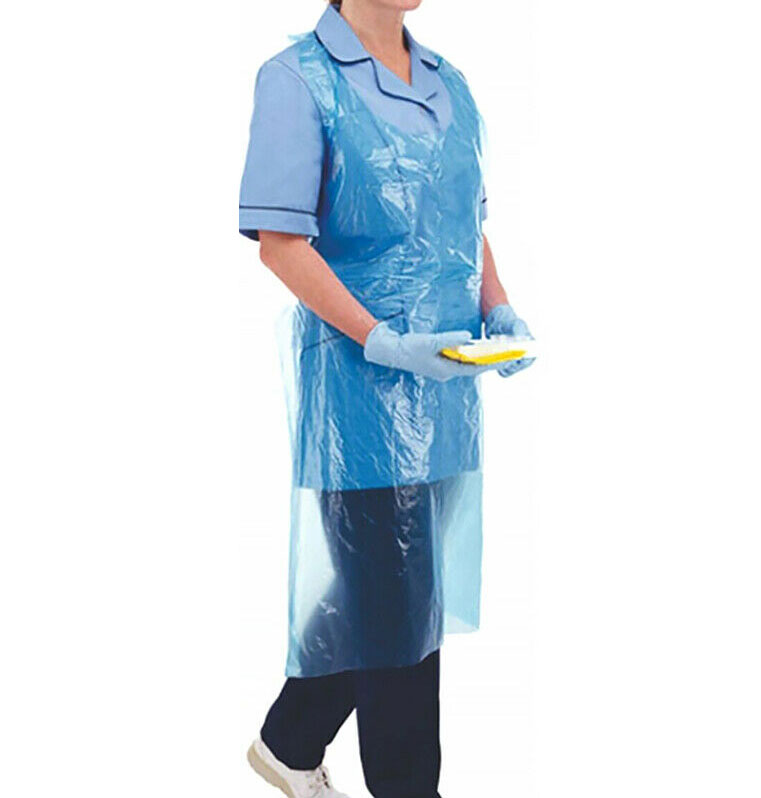 250 X Disposable Aprons Hairdressing Cape / 100 X Gloves Plastic