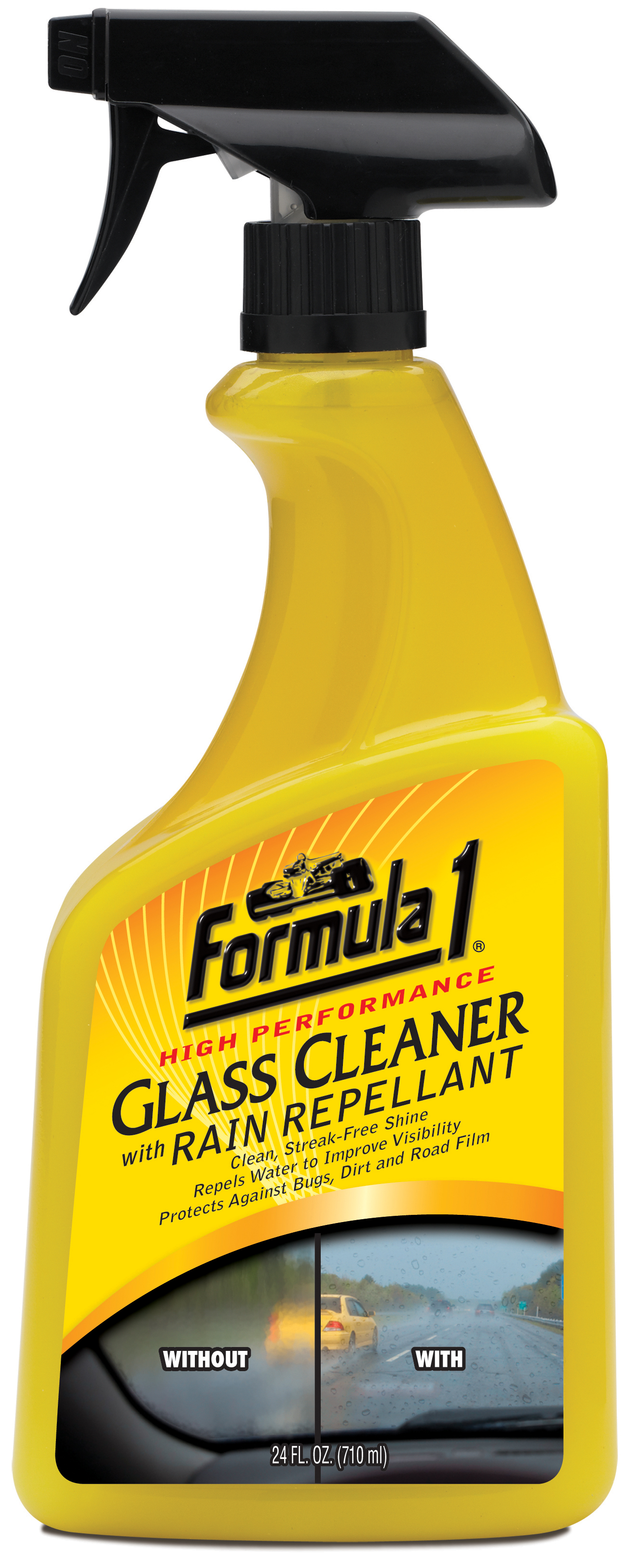 Formula 1 Glass Cleaner & Rain Repellent Windscreen Clear Visibility