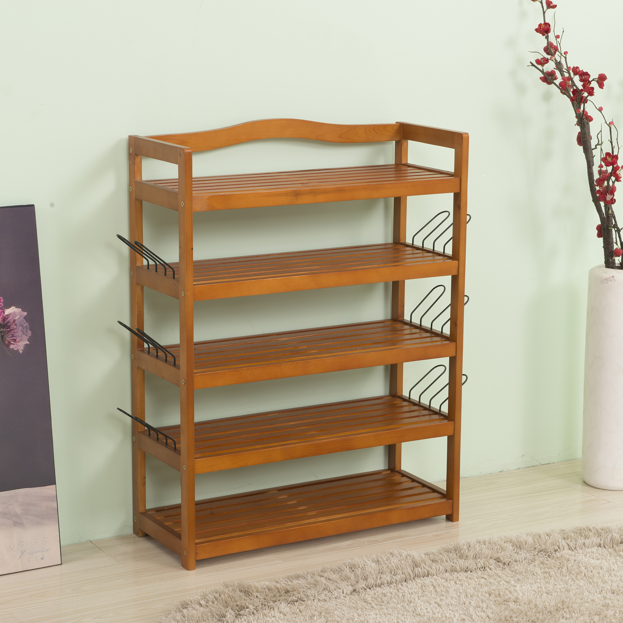 Wooden Shoe Storage Rack Shoe Organiser Shoes Storing Furniture Shoe 5