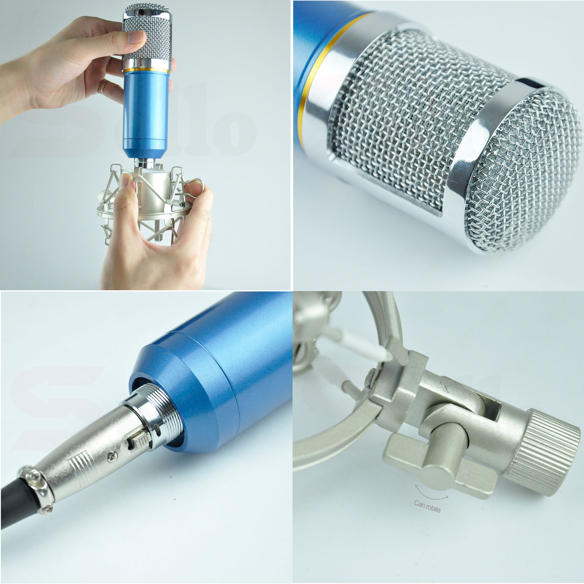 Pro Blue Condenser Dynamic Microphone Mic Sound Studio Recording Shock Mount eBay