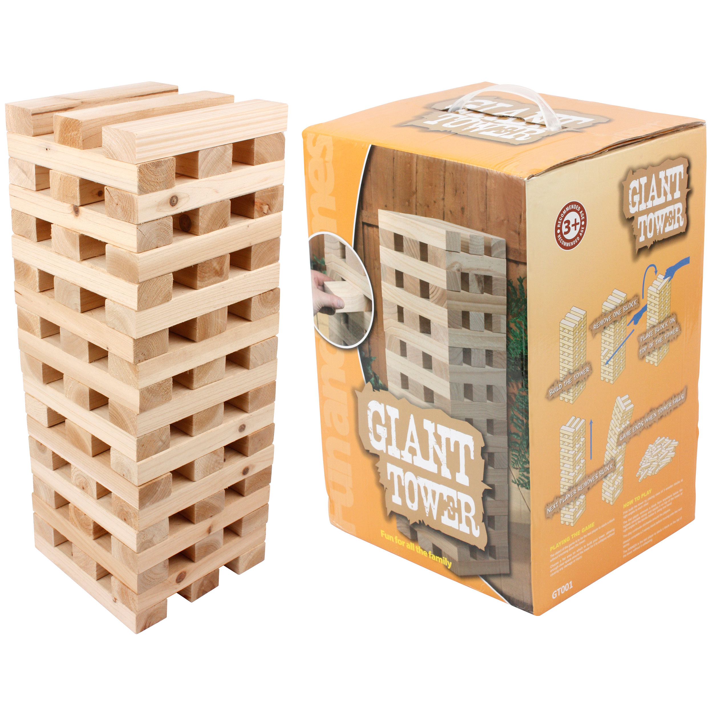 Giant Jenga Tower Wooden Blocks Outdoor Family Garden Game Kids Fun 1