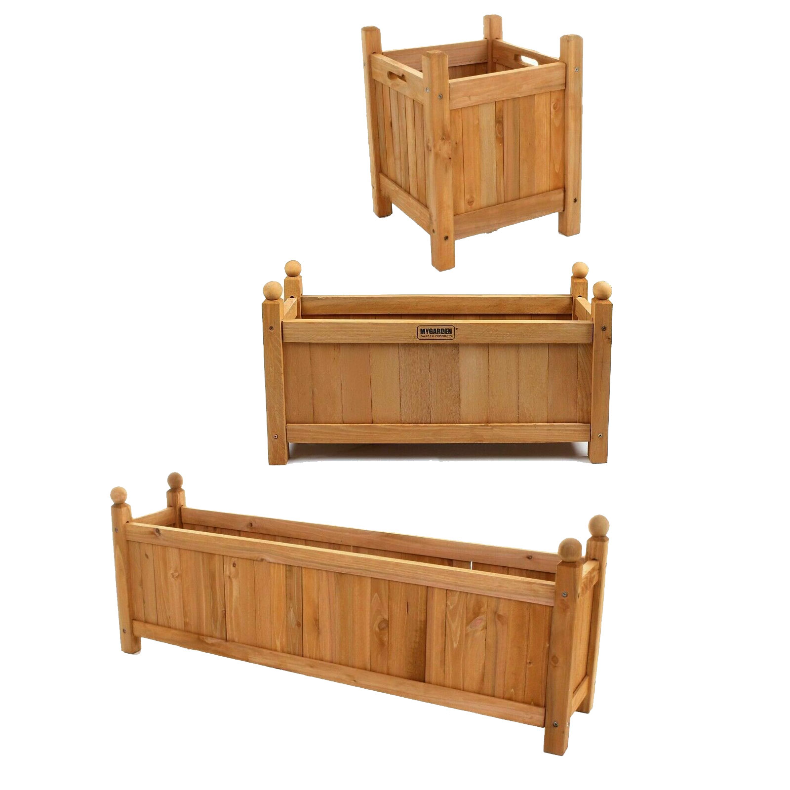 Wooden Garden Planters Flower Plant Pot Window Box Raised Bed Basket