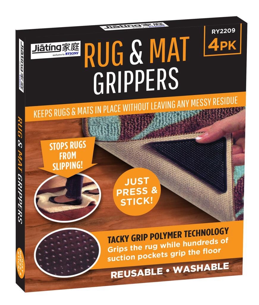4Pk Carpet Rug Mat Grip Gripper AntiSlip Non Slip Pads 4Pc Reusable