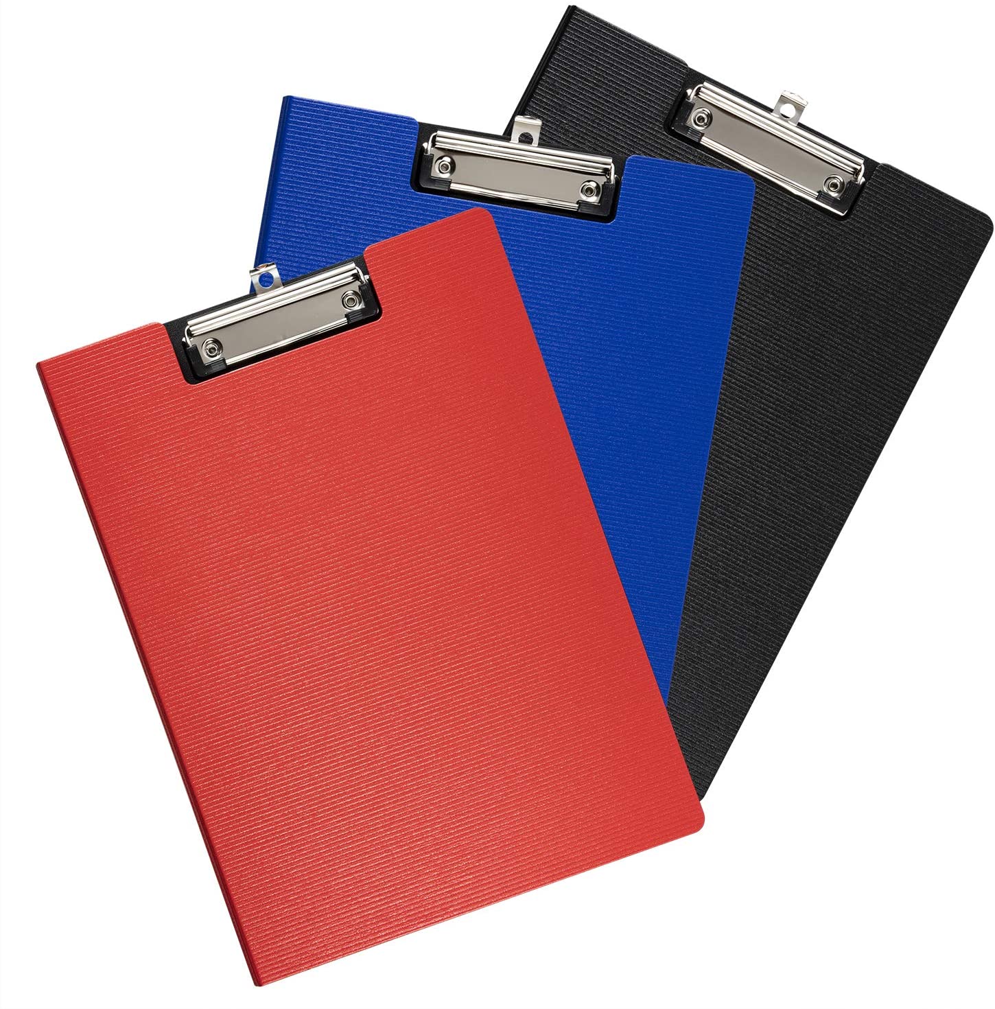 A4 Clipboard Foolscap PVC Pen Holder Blue Red Black Writing Nickel