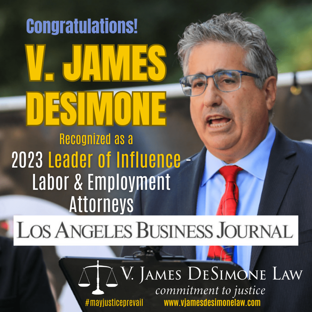 V. James DeSimone named a 2023 Labor and Employment Attorney Leader of Influence by the Los