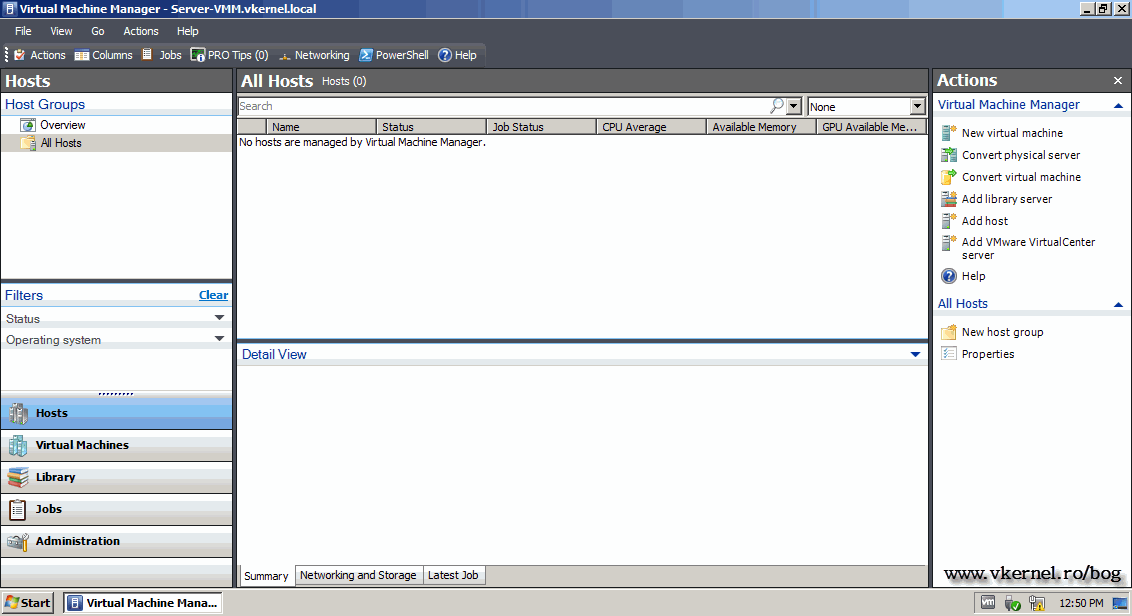 Installing Microsoft System Center Virtual Machine Manager (SCVMM) 2008