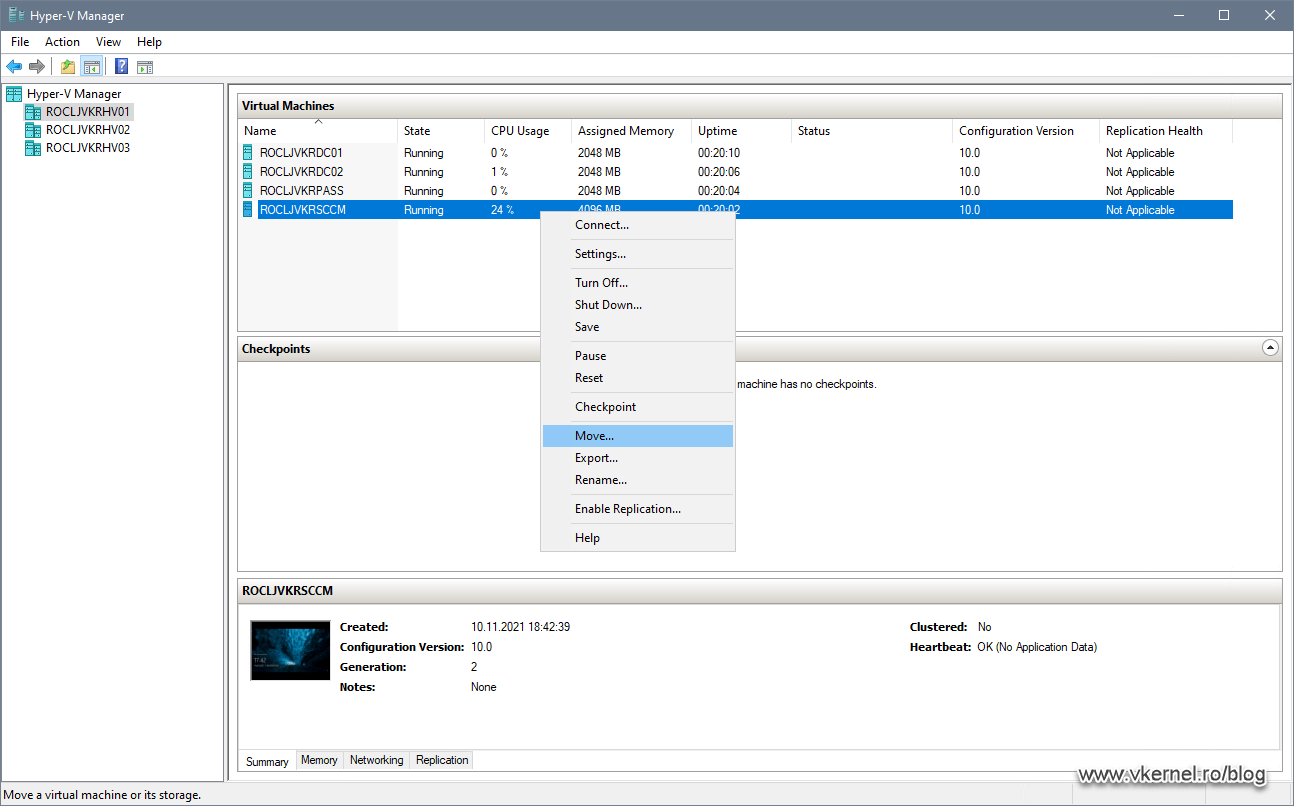 Stepbystep HyperV Storage Live Migration