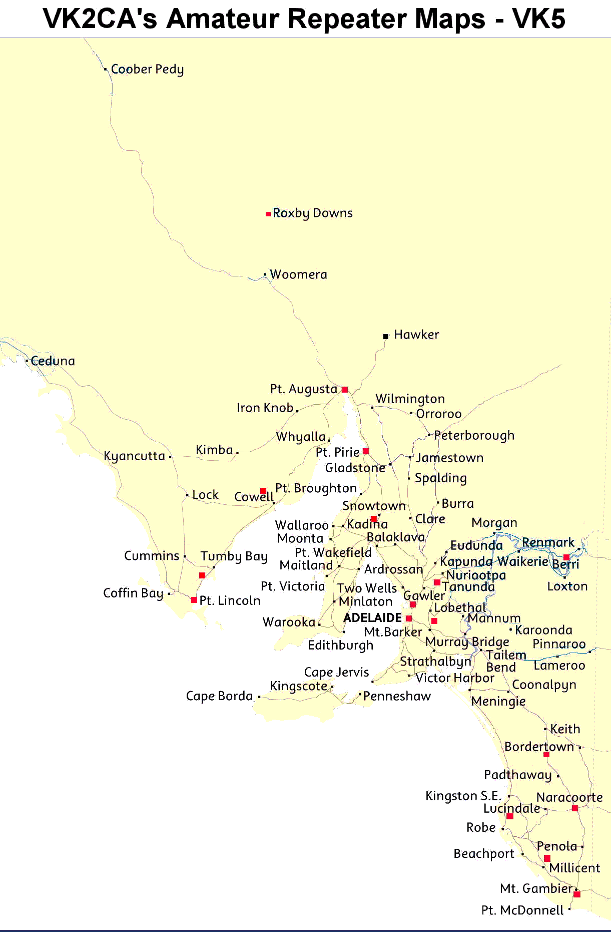 VKHam VK5 Amateur Repeater Map
