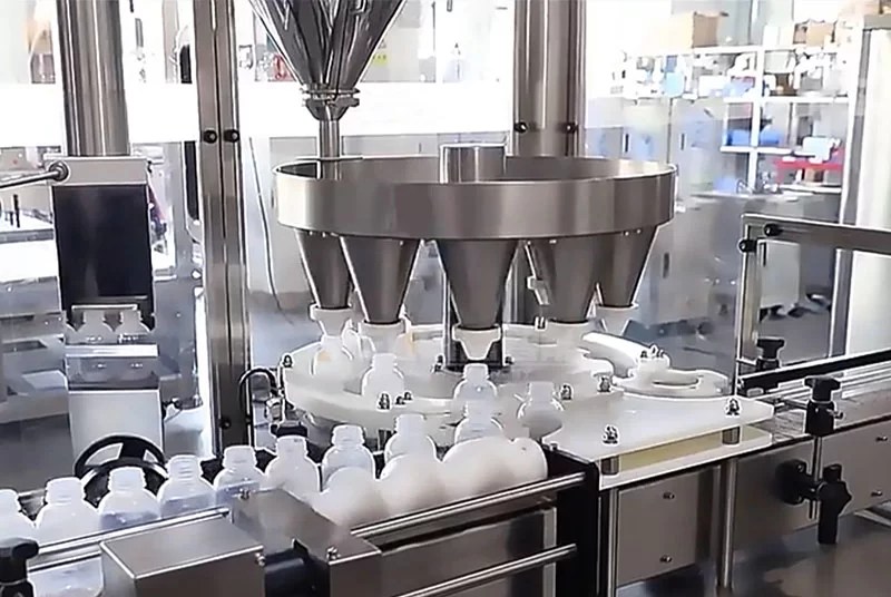Automatic Rotary Powder Bottle Filling Machine VKPAK